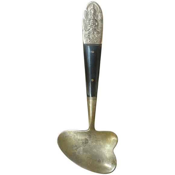 Gold  Color Siam Brown Handle Brass Jelly Sugar Honey Spoon - Picture 1 of 5